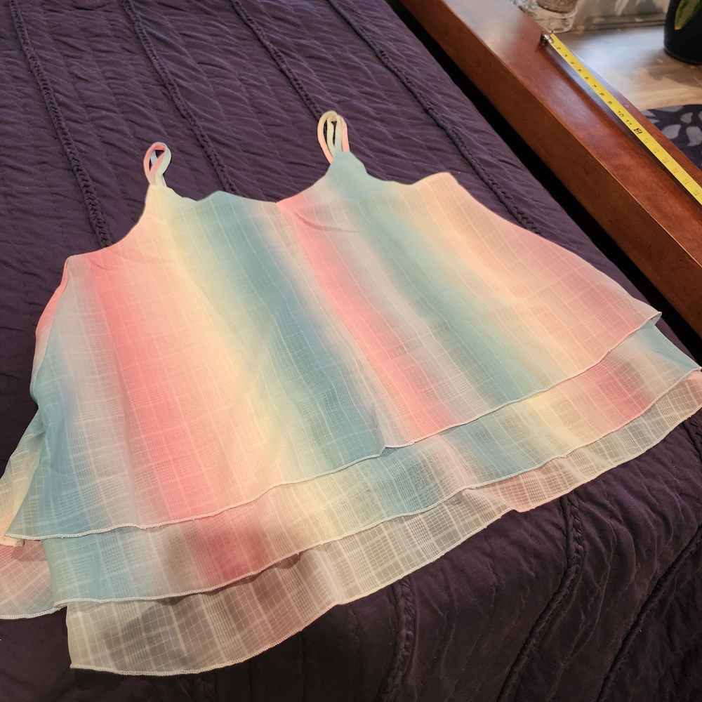 Women's Pastel Rainbow Layered Top